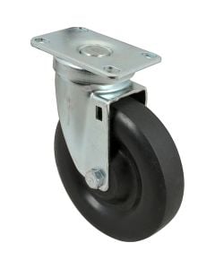 Caster, Plate (5"Od, Swvl, Blk) for Bevles - Part # BVL780040
