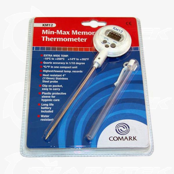 Comark Instruments | KM14 | Pocket Digital Dishwasher Thermometer with Max  Hold, Blue
